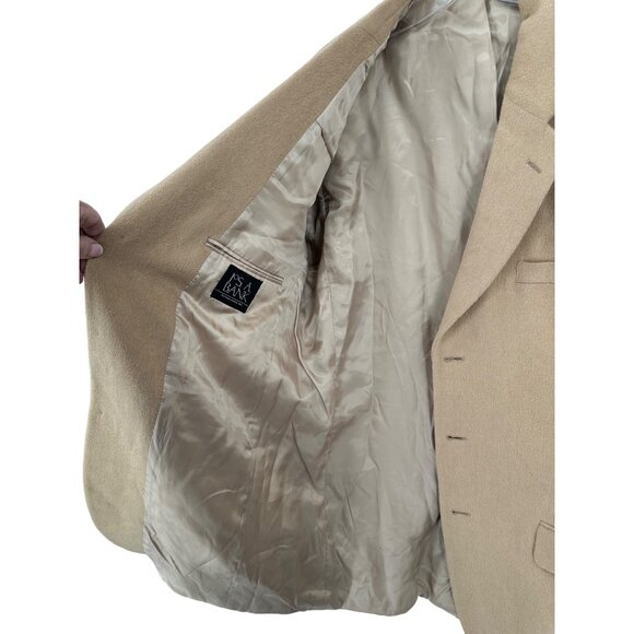 Jos. A Banks Camel Hair‎ Coat Jacket Mens Size 42L Luxury Minimalist - Picture 10 of 10